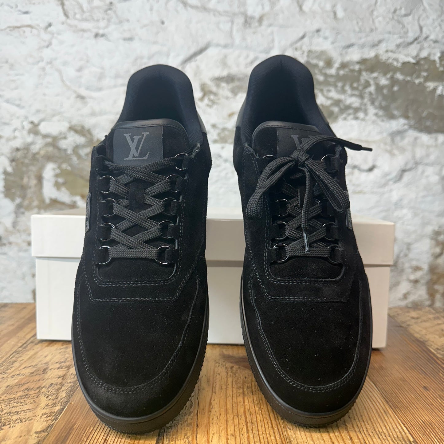 Louis Vuitton Black Suede Trainer Sneaker Sz 10 (8.5LV)