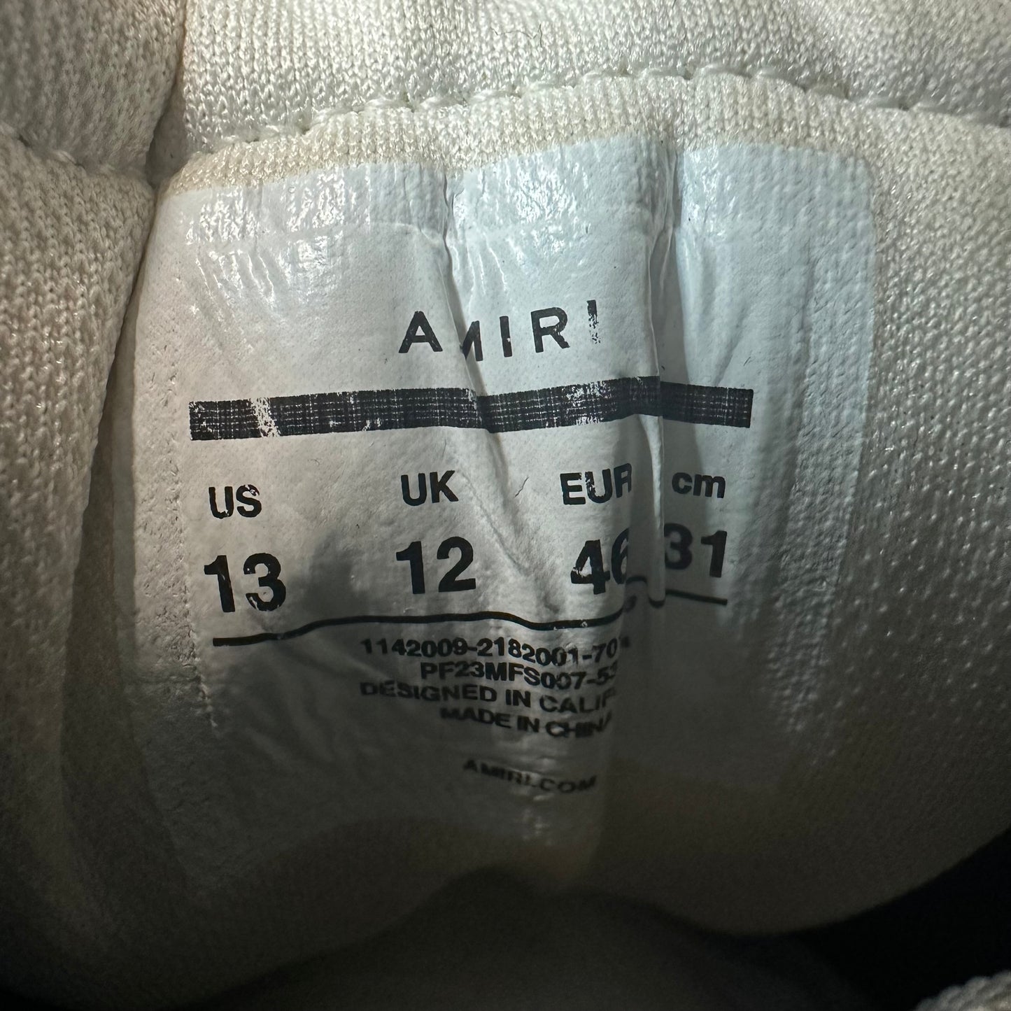 Amiri Denim Skeleton White Sneaker Sz 13 (46)