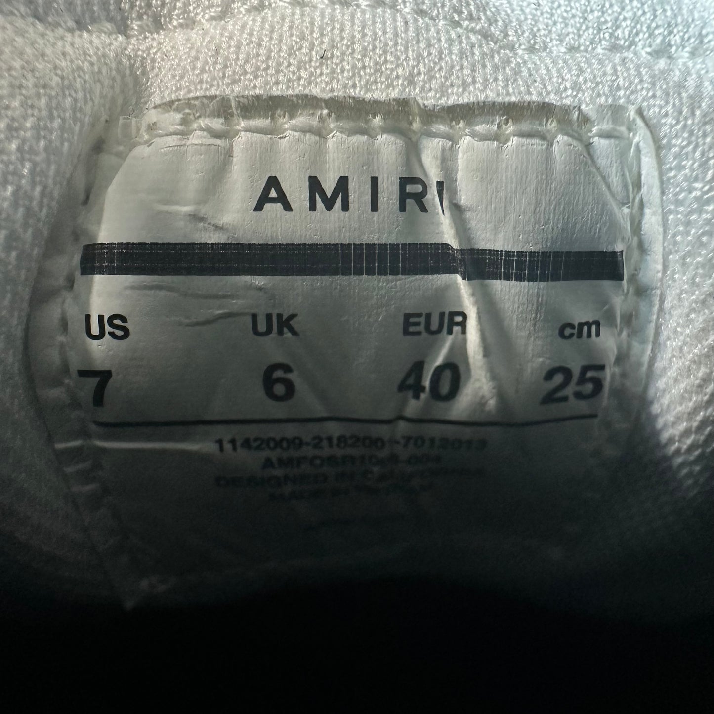 Amiri White Skeleton Black White Sneaker Sz 7 (40) DS