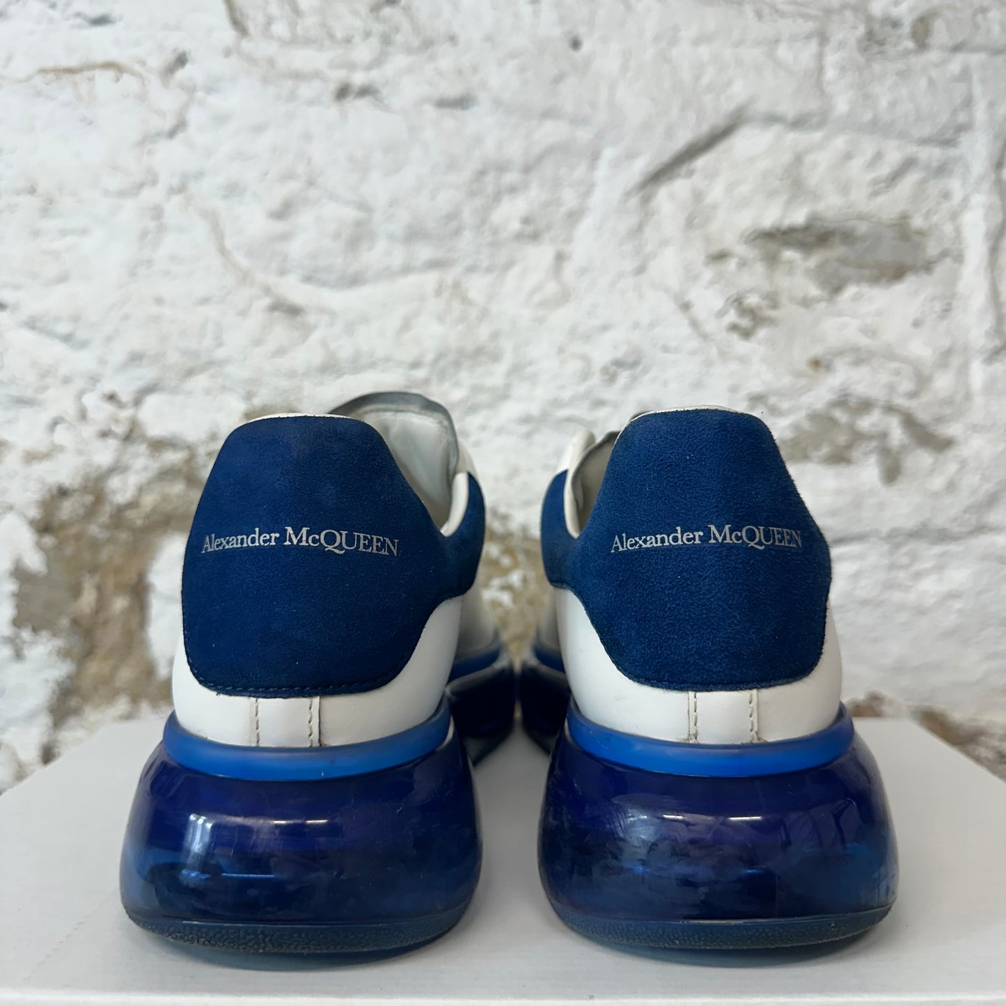 Alexander Mcqueen Blue Tab Bubble Sole White Sneaker Sz 8 (41) No Box