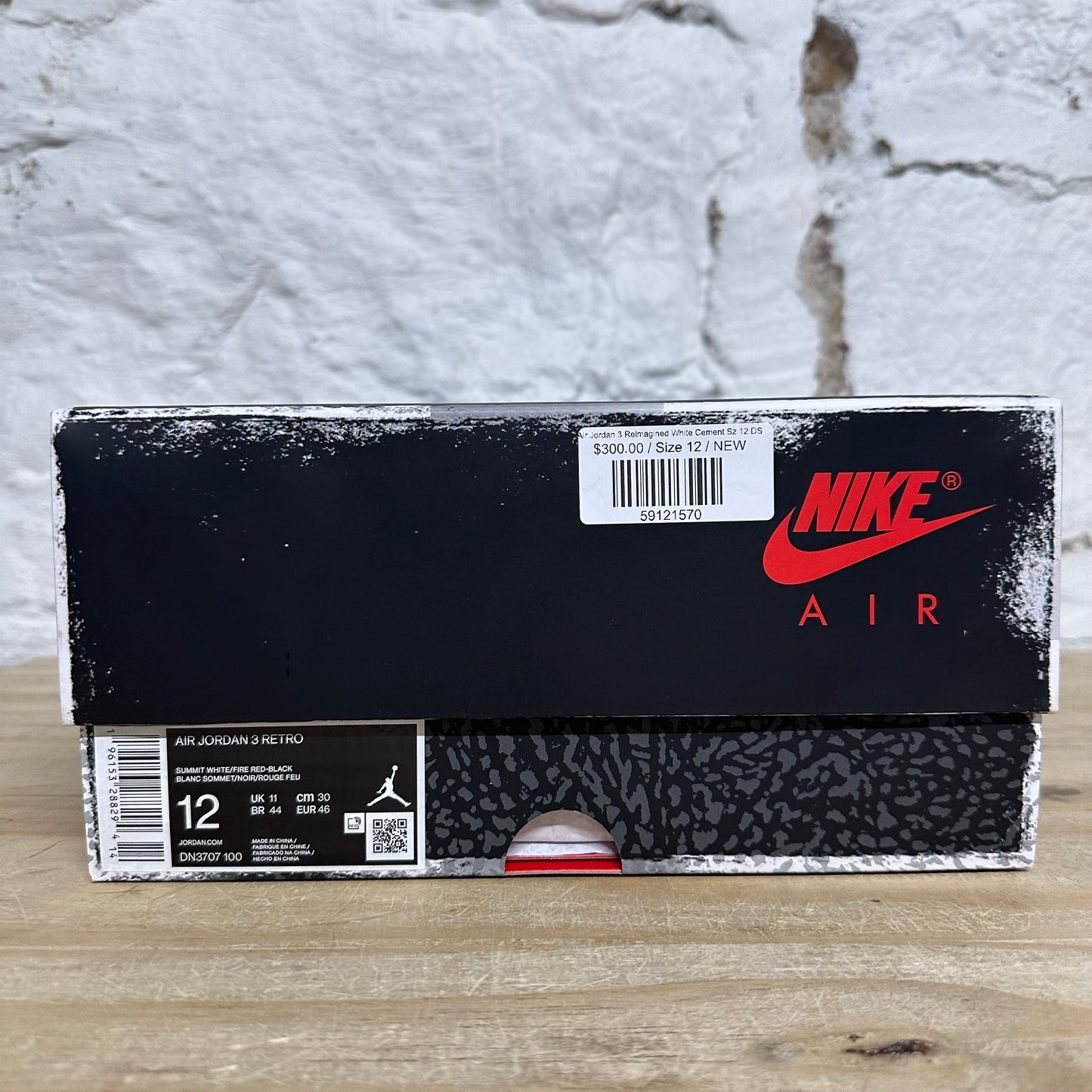 Air Jordan 3 Reimagined White Cement Sz 12 DS