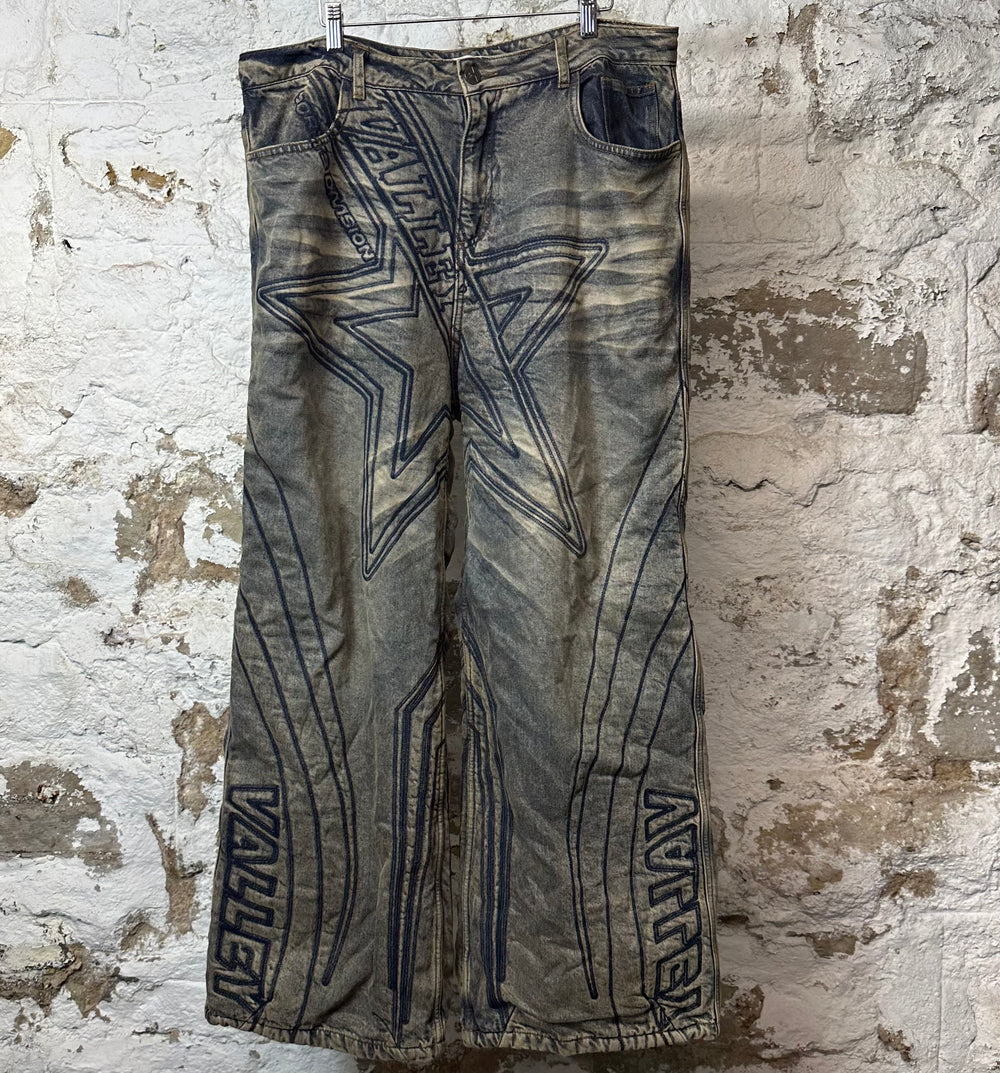 Vale Motorcross Pines Blue Denim Jeans Sz 32
