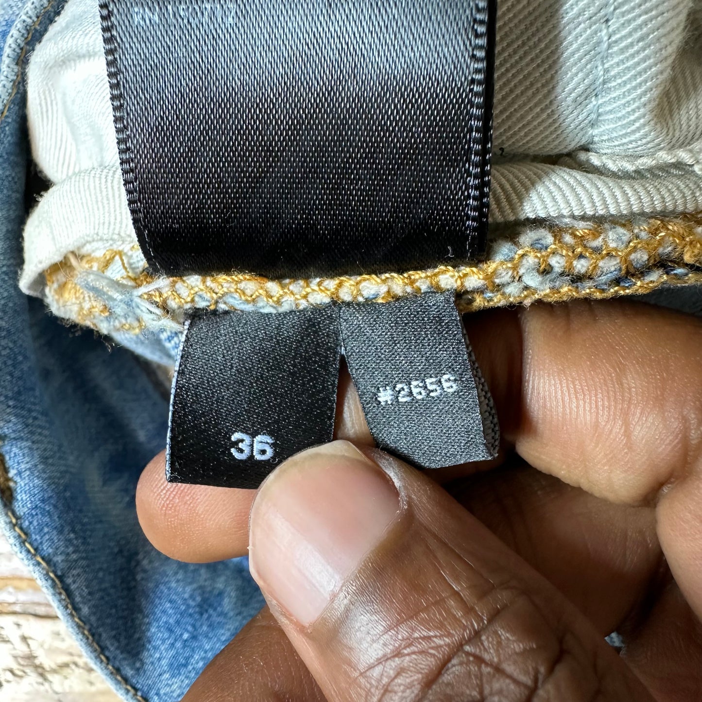 Amiri MX2 Multicolor Flannel Blue Denim Jeans Sz 36