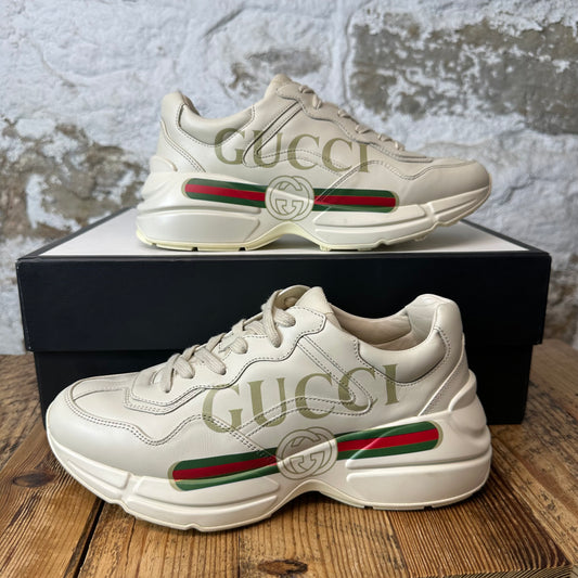 Gucci Rhyton Vintage Logo Cream Sneaker Sz 5.5