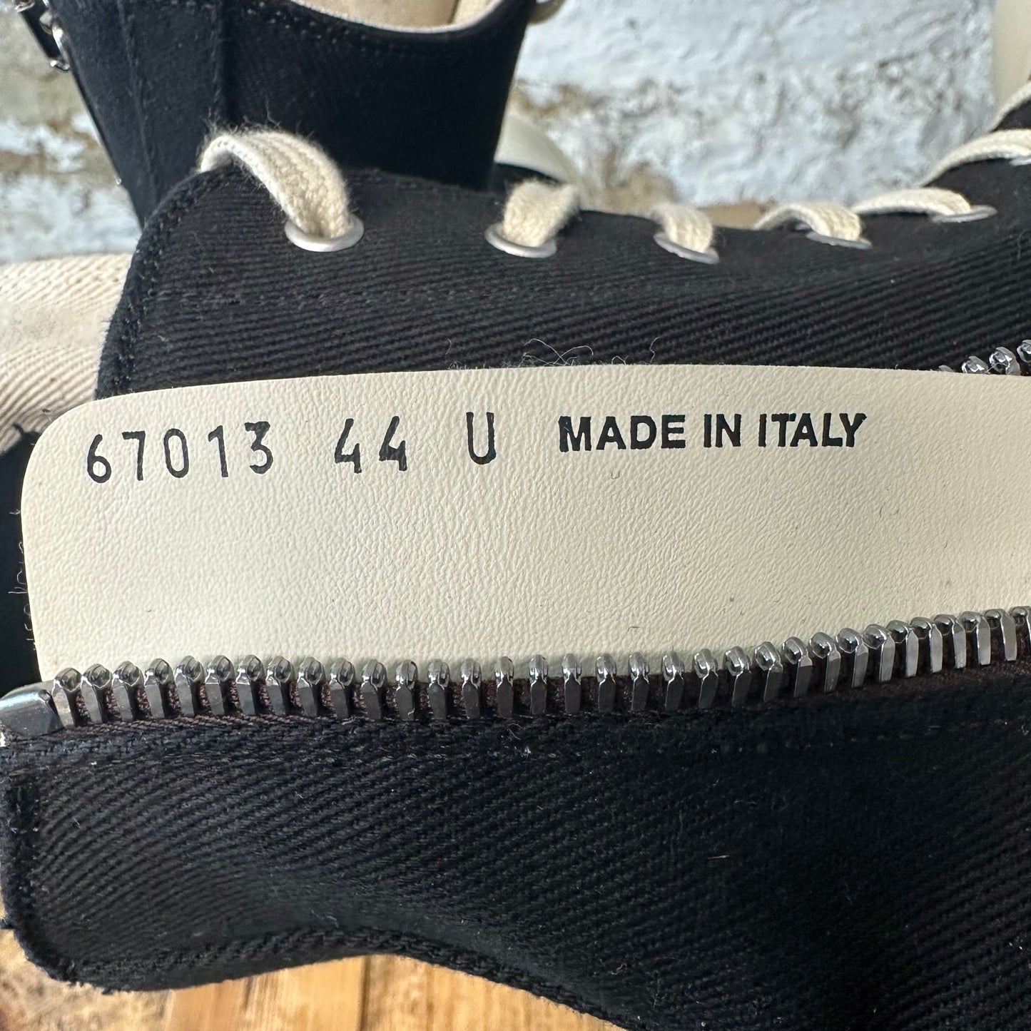 Rick Owens High Hollywood Black Milk Sneaker Sz 11 (44)