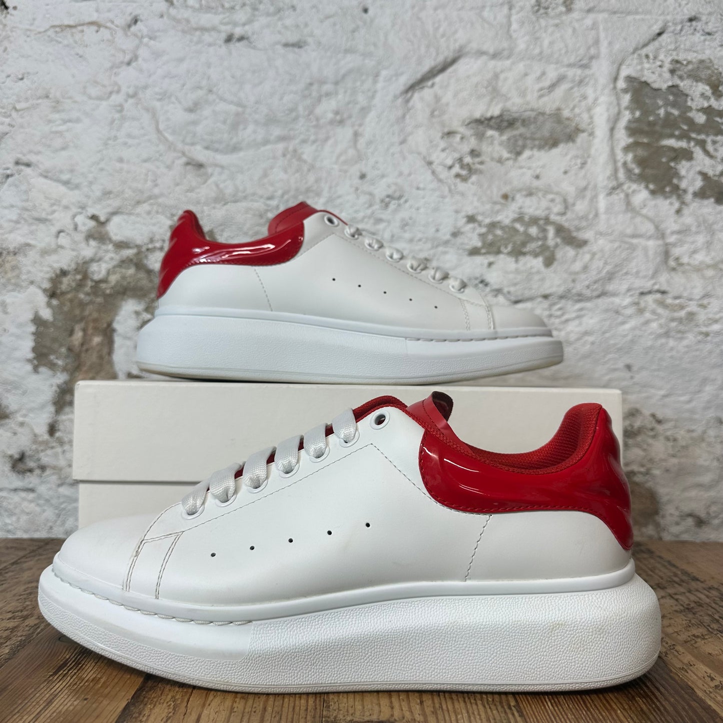 Alexander Mcqueen Red Wax Tab White Sneaker Sz 11 (44)