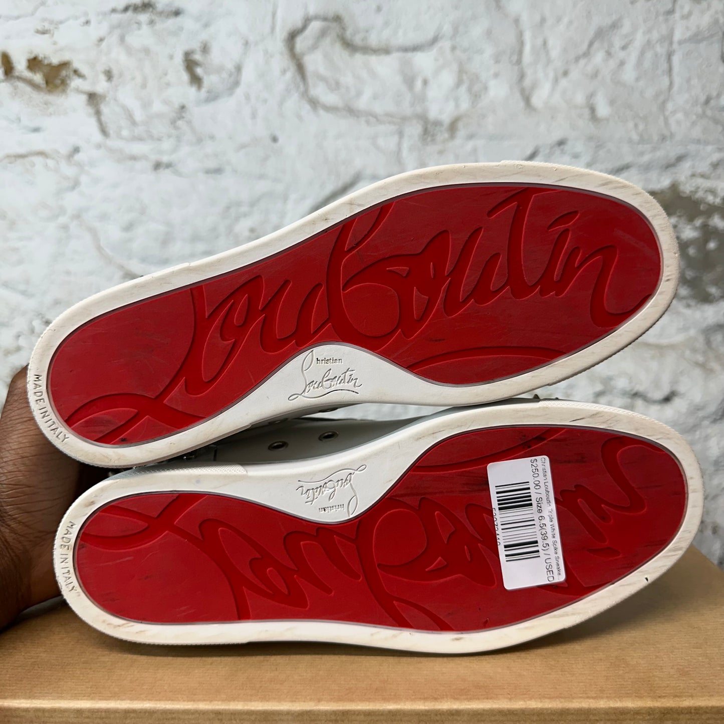 Christian Louboutin Triple White Spike Sneaker Sz 6.5 (39.5)