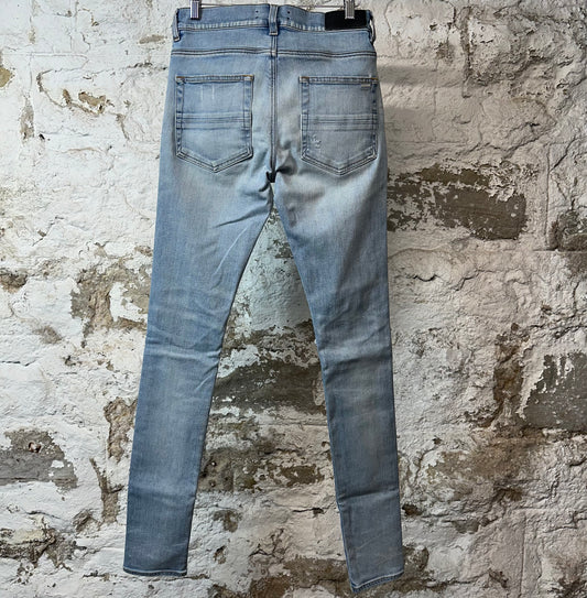 Amiri MX1 Blue Suede Blue Denim Jeans Sz 29