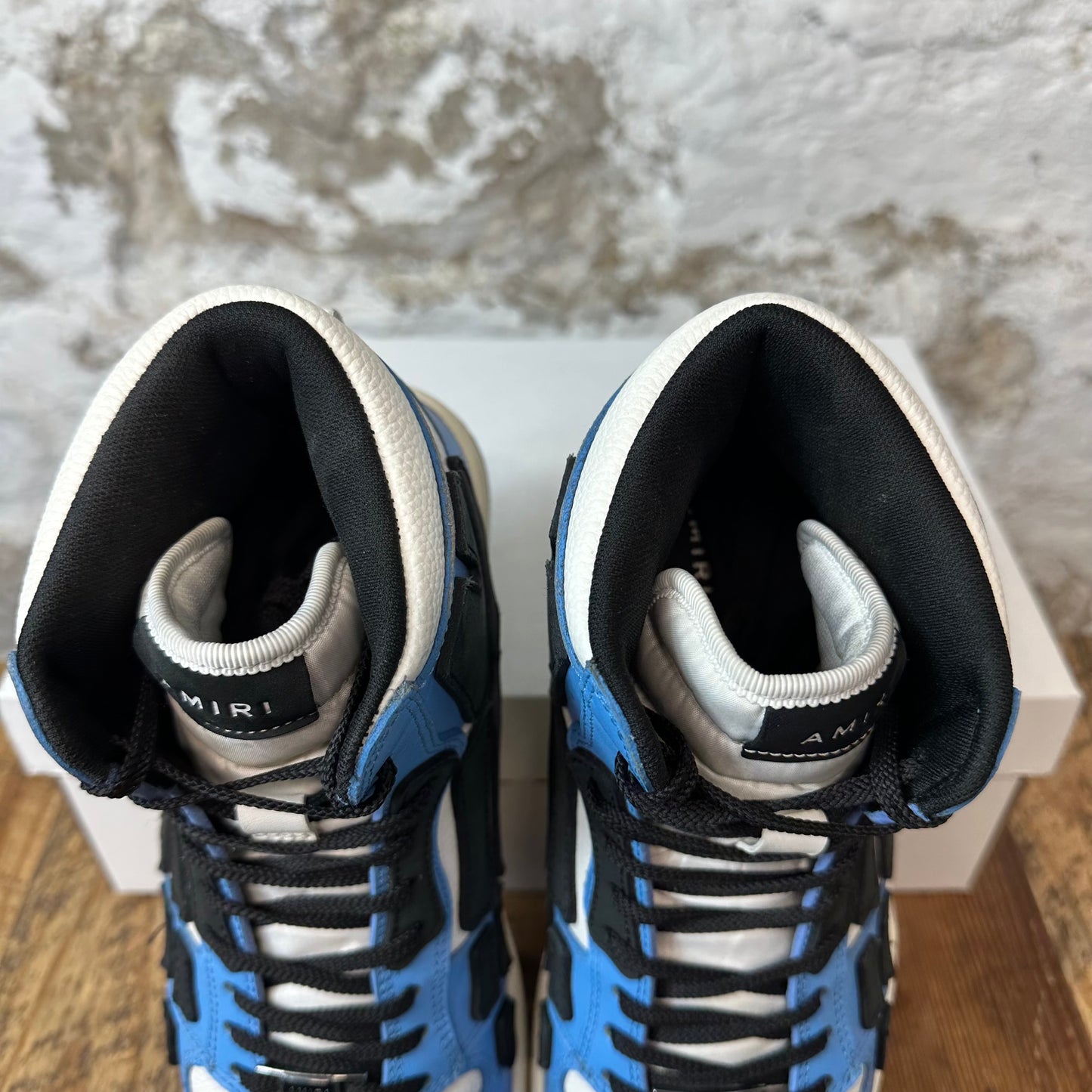 Amiri Black Skeleton High Blue White Sneaker Sz 10 (43) No Box