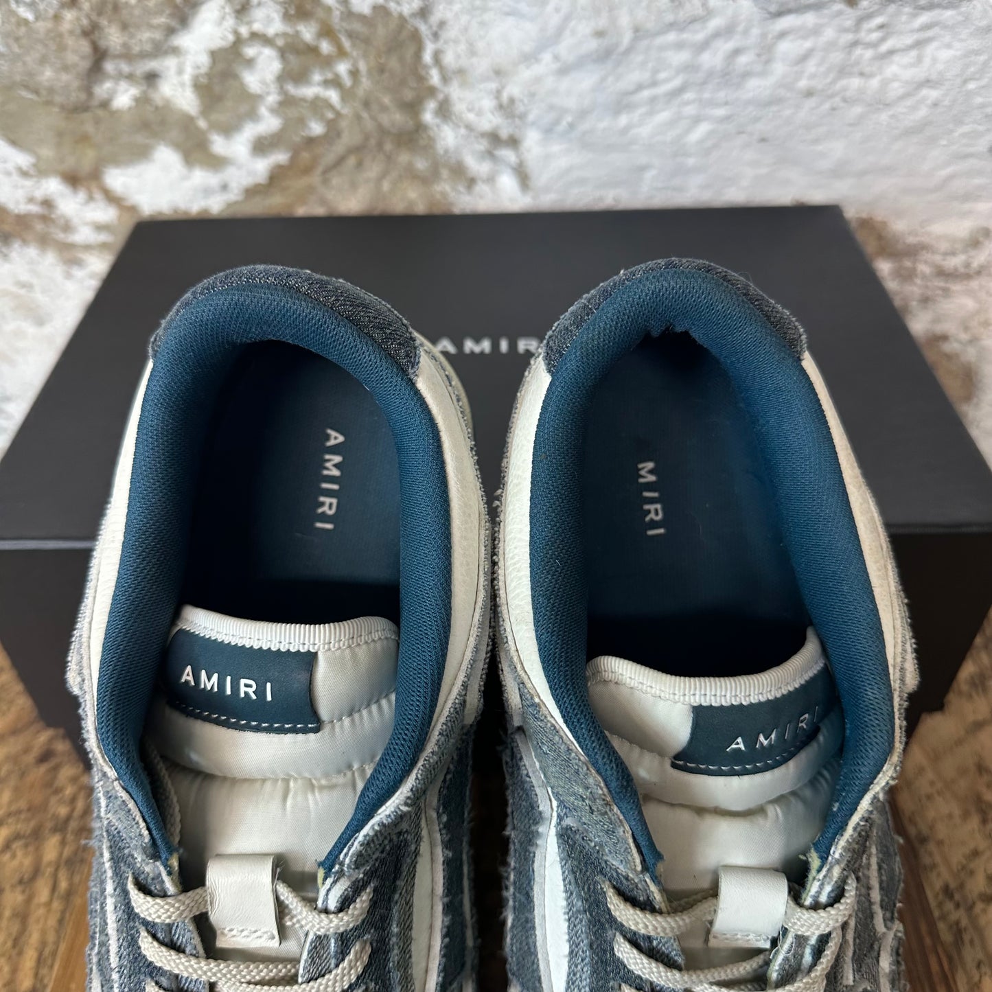 Amiri Denim Skeleton White Sneaker Sz 13 (46)