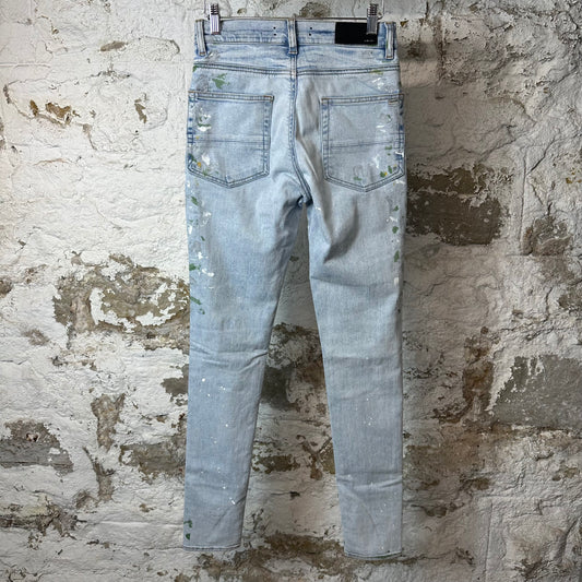 Amiri Paint Splatter Lightwash Blue Denim Jeans Sz 28