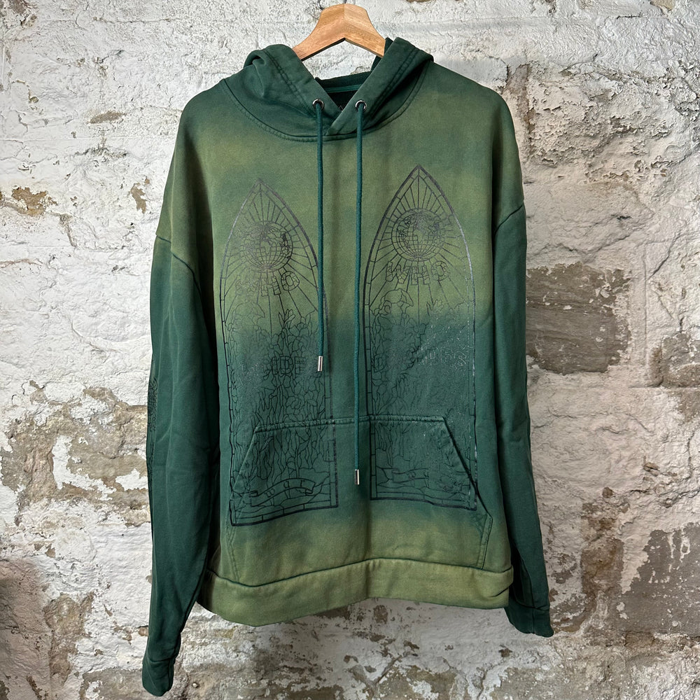 Who Decides War Black Stained Glass Green Hoodie Sz M