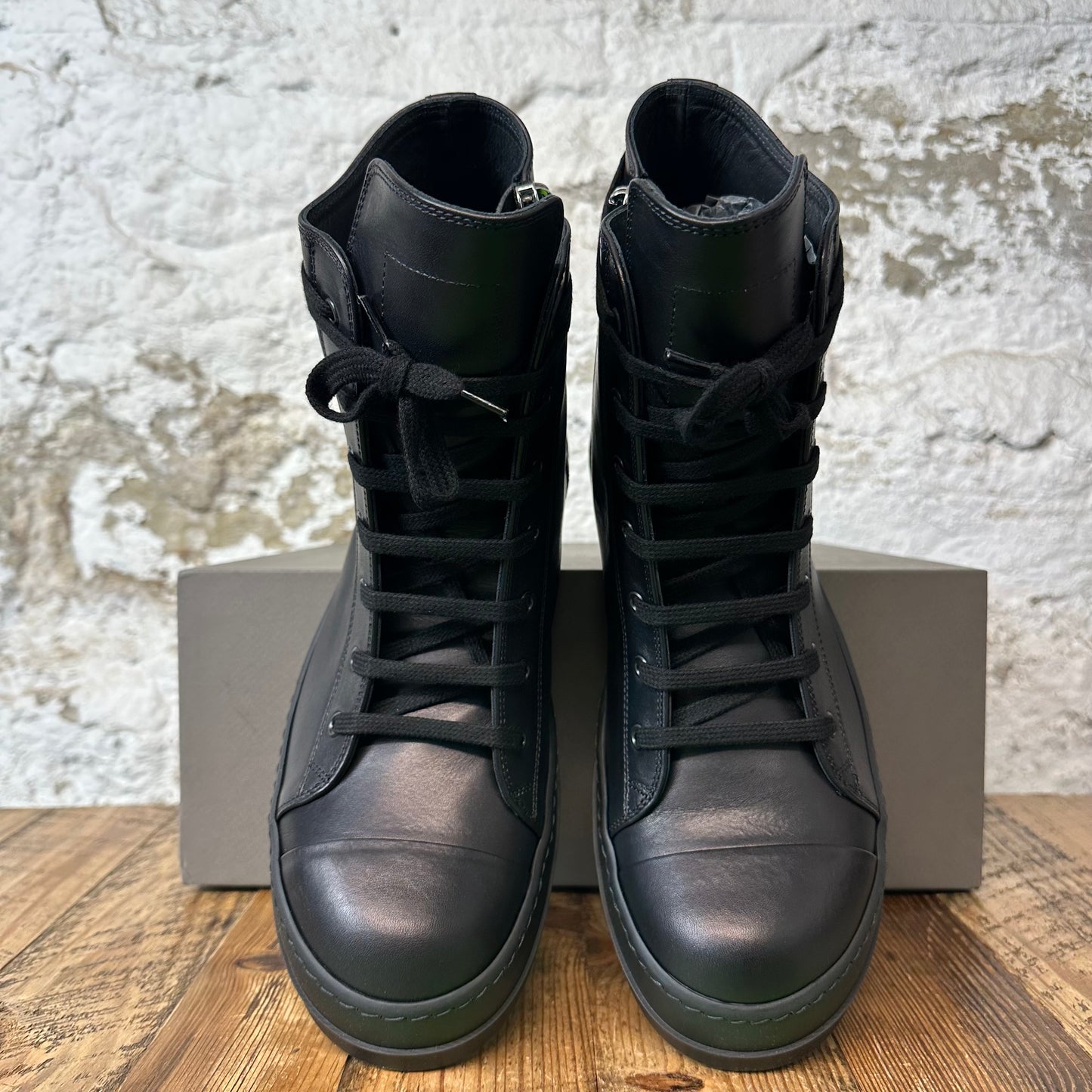 Rick Owens Triple Black Hollywood High Sneaker DS