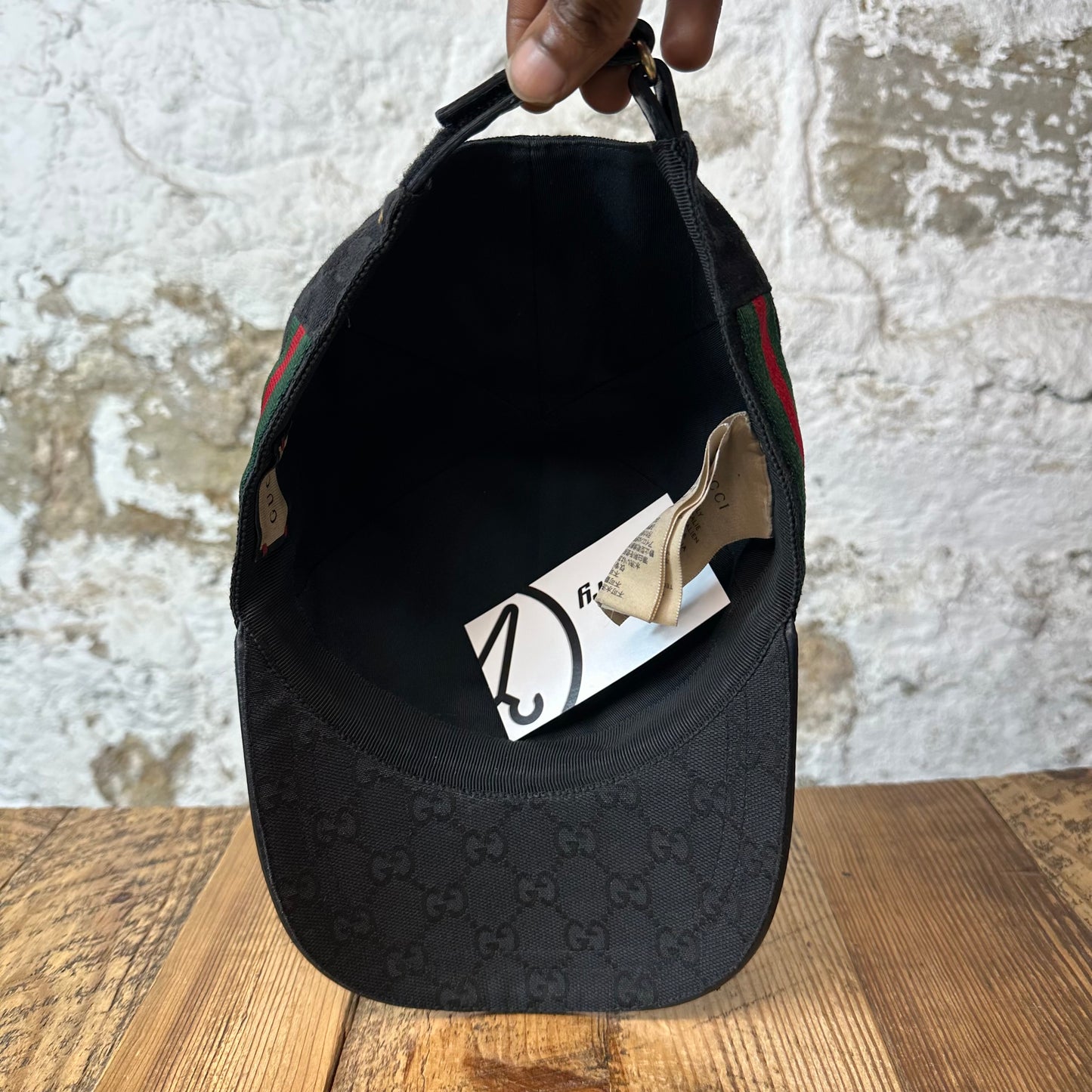 Gucci Black GG Monogram Hat Sz L
