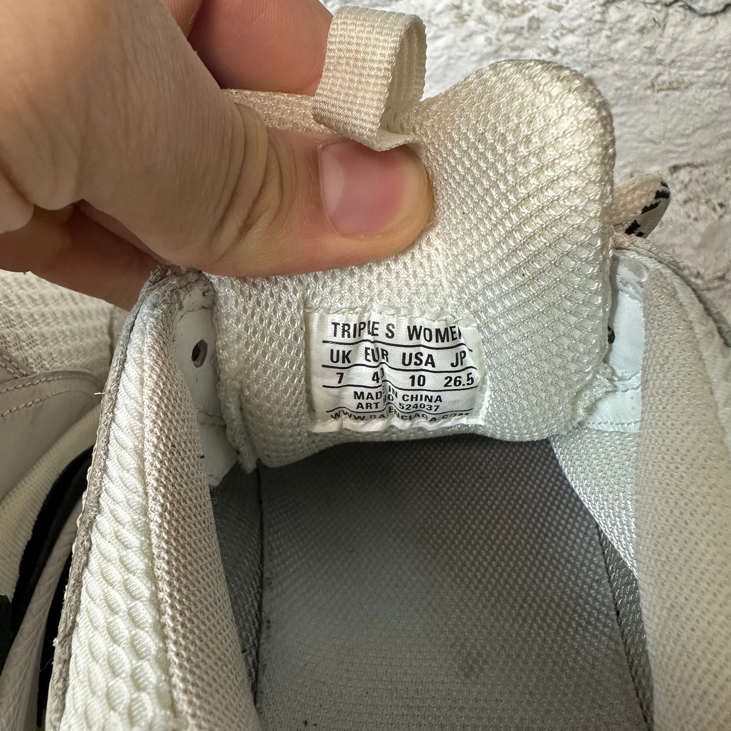 Balenciaga Triple S White Black Red Sz 7 (40)