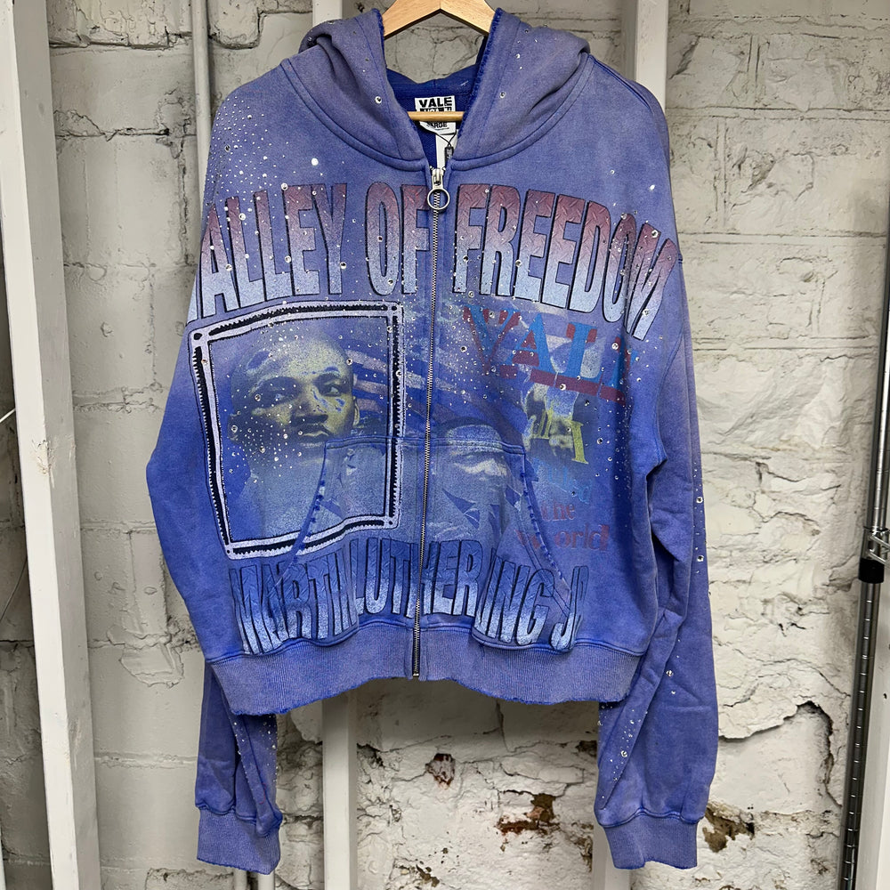Vale MLK Purple Zip Up Hoodie Sz L