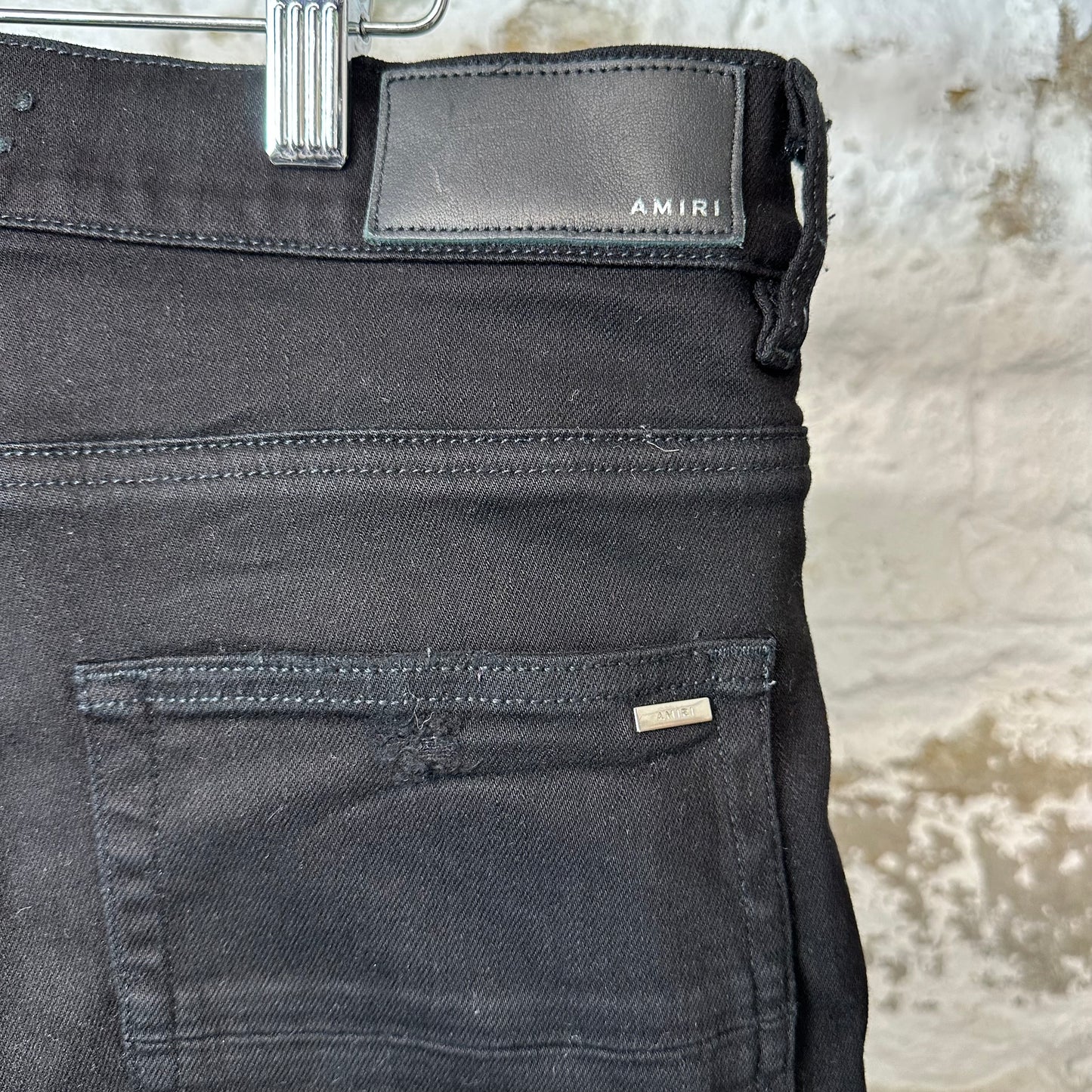 Amiri MX1 Black Paisley Black Denim Jeans Sz 32