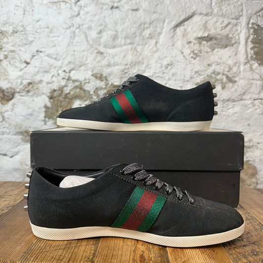 Gucci Bambi Web Black Glitter Stud Sneaker Sz 9.5