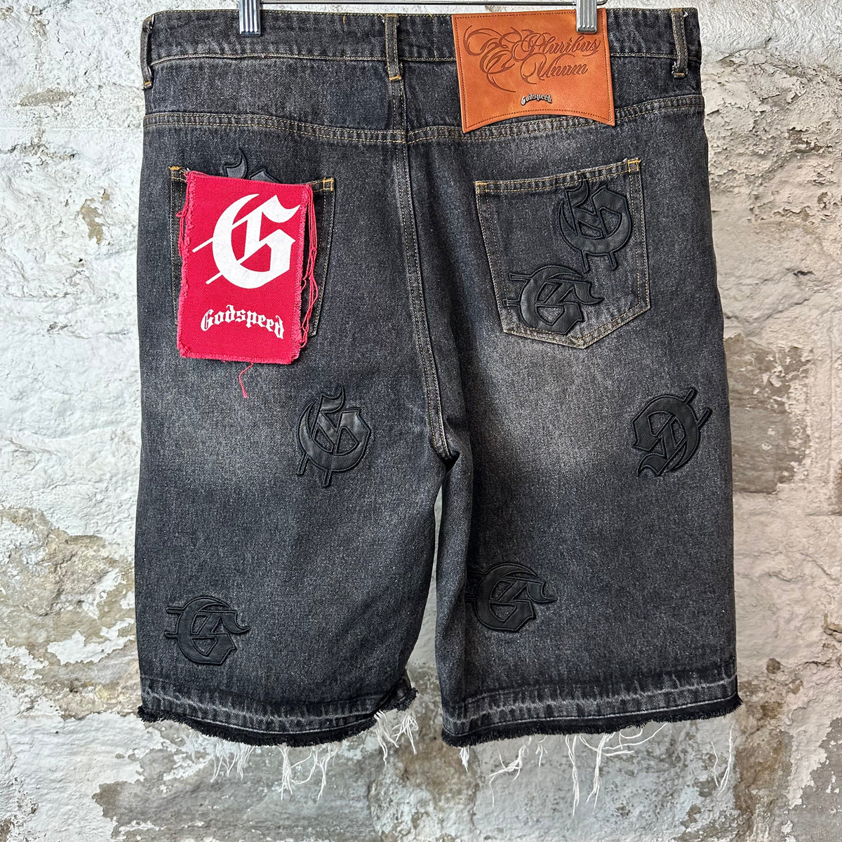 Godspeed Infinity Black Wash Denim Shorts Sz 36