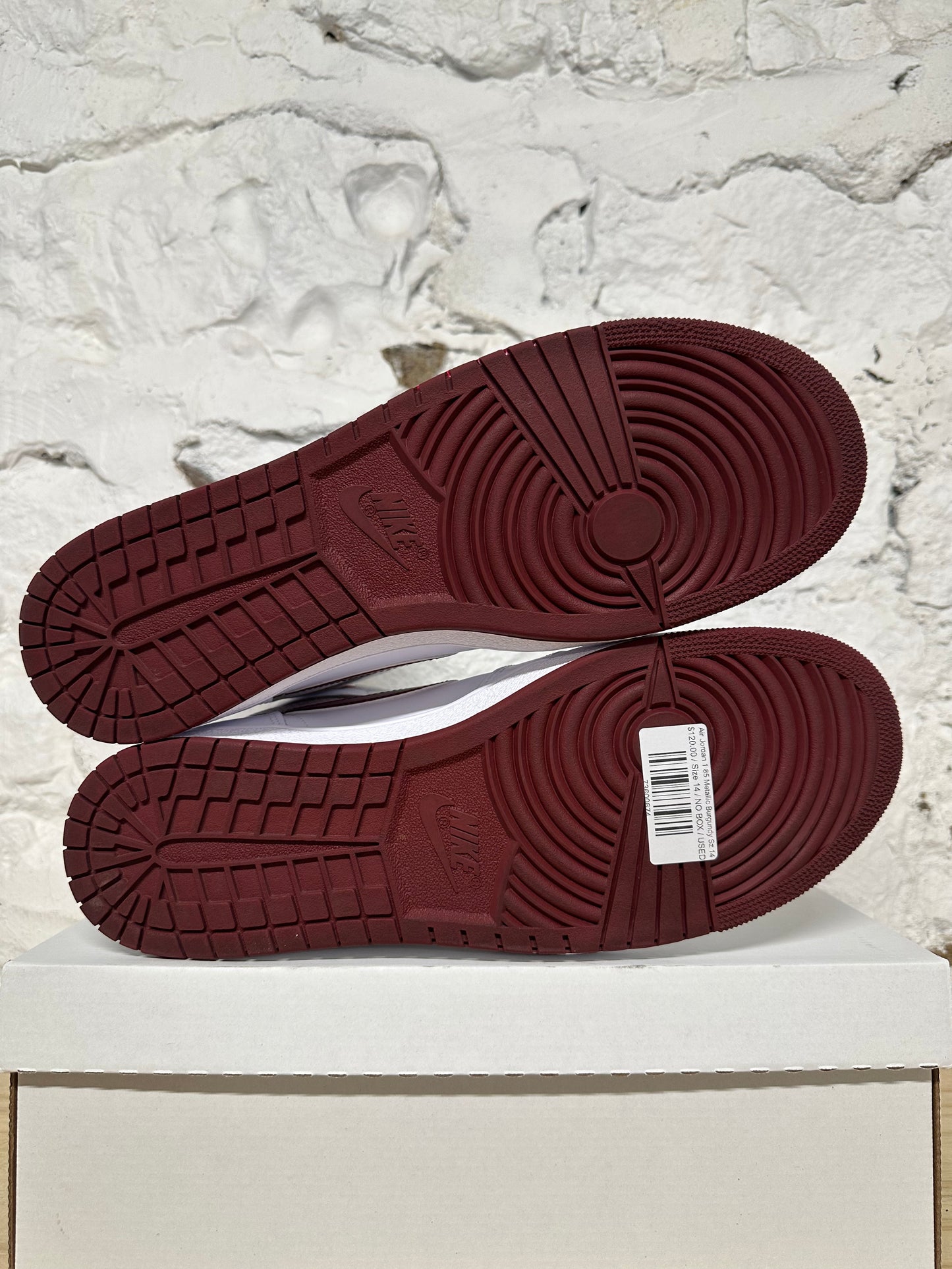 Air Jordan 1 High Metallic Burgundy Sz 14