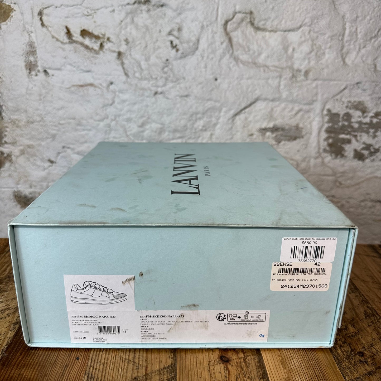 Lanvin Curb Triple Black XL Sneaker Sz 9 (42)