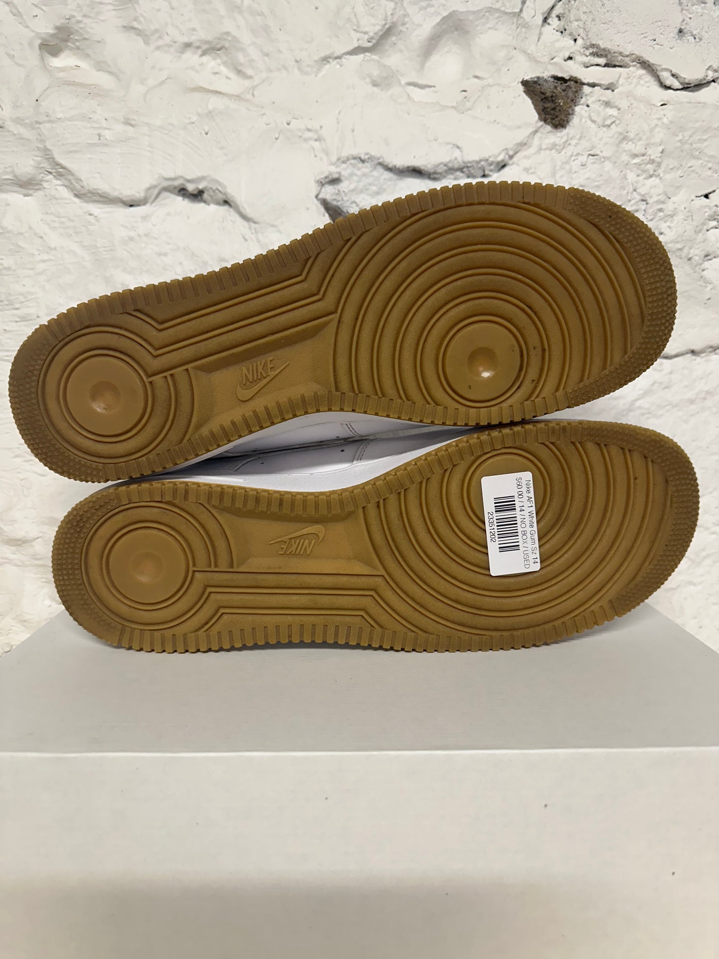 Nike Air Force 1 Low White Gum Sz 14