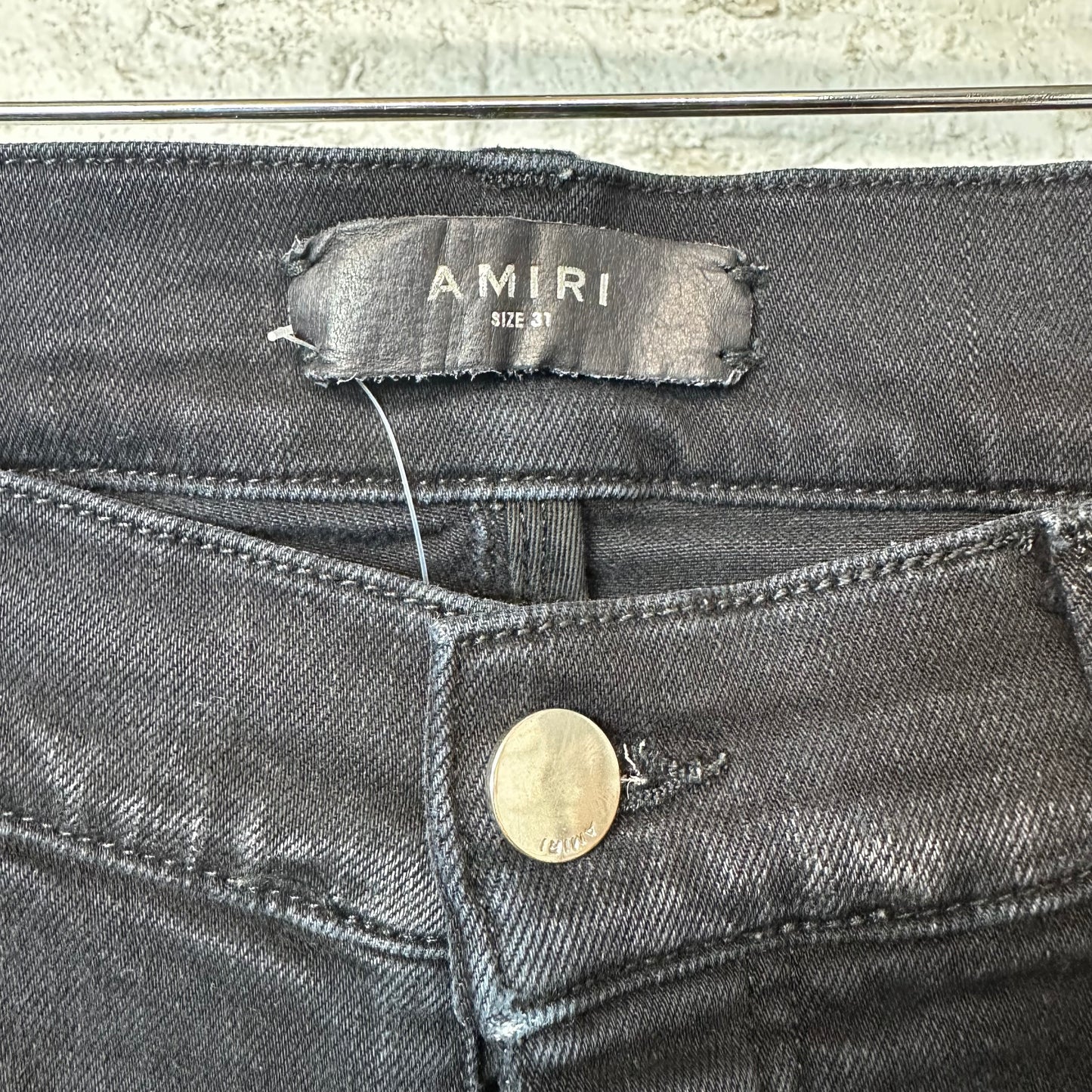 Amiri Plain Black Denim Jeans Sz 31