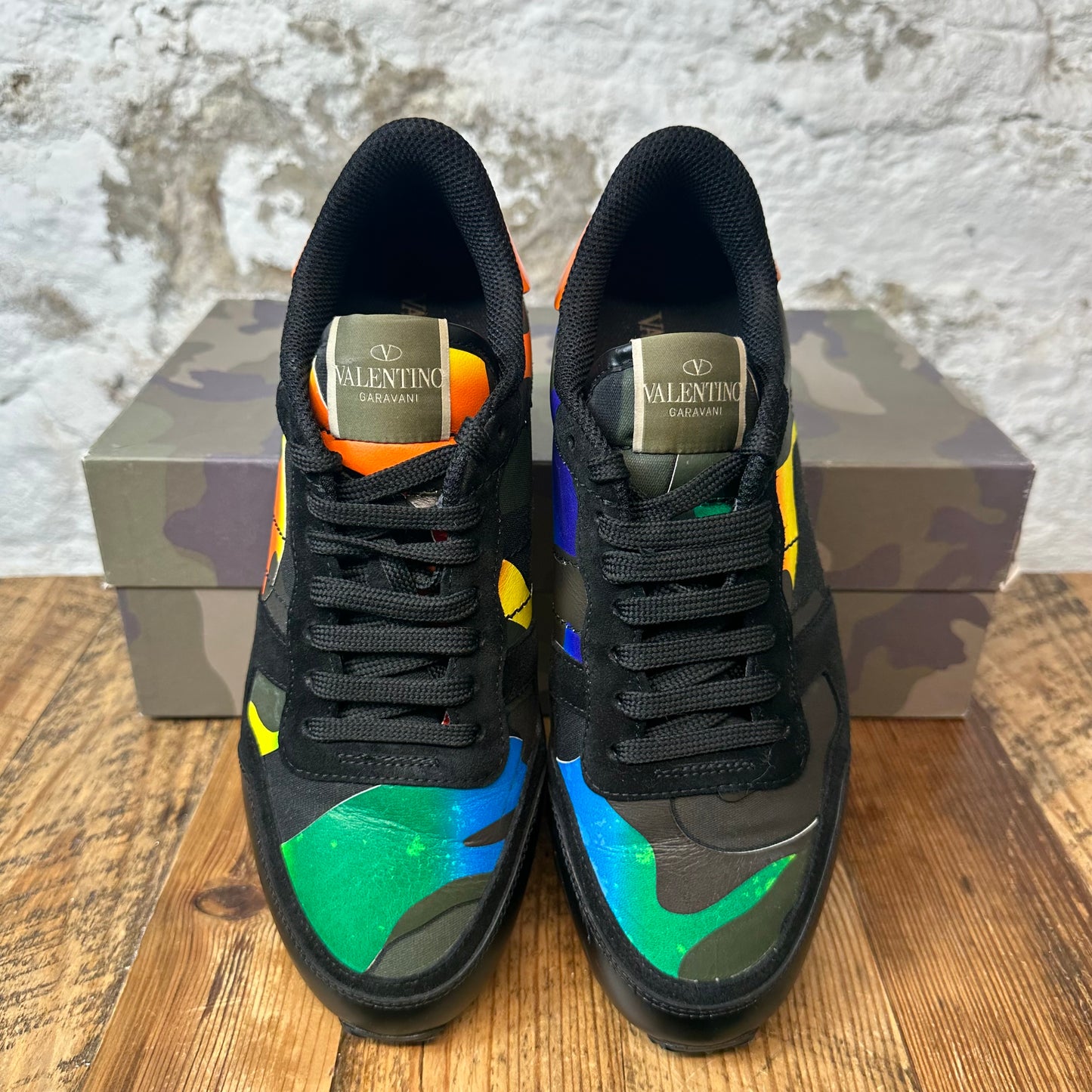 Valentino Multicolor Camo Black Runner Sneaker Sz 6.5 (39)