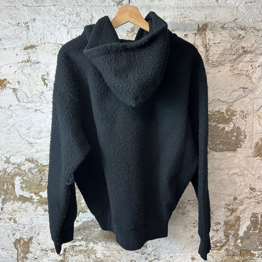 Supreme Felt Black Zip Up Hoodie Sz M