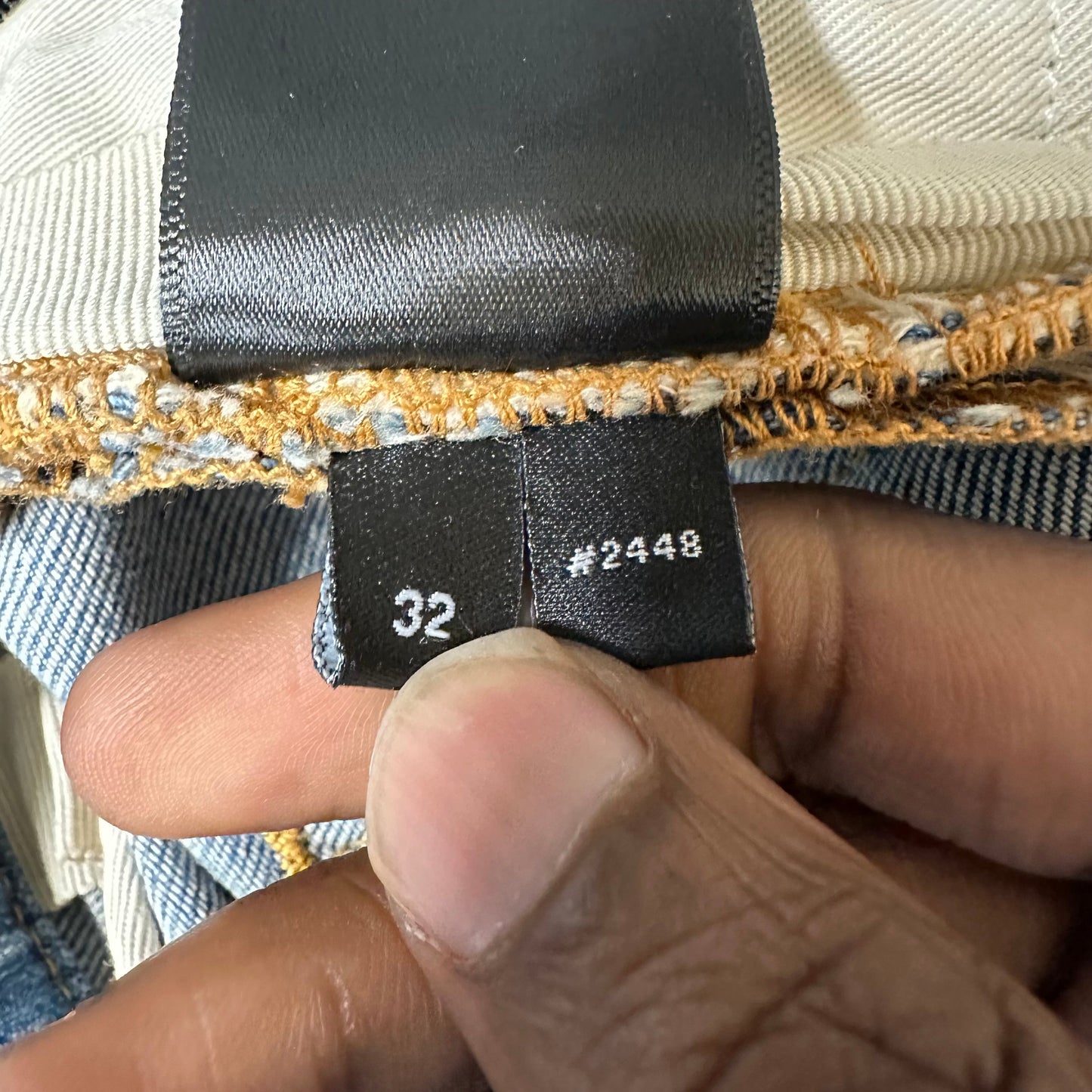 Amiri MX2 Blue Black Patch Blue Denim Jeans Sz 32