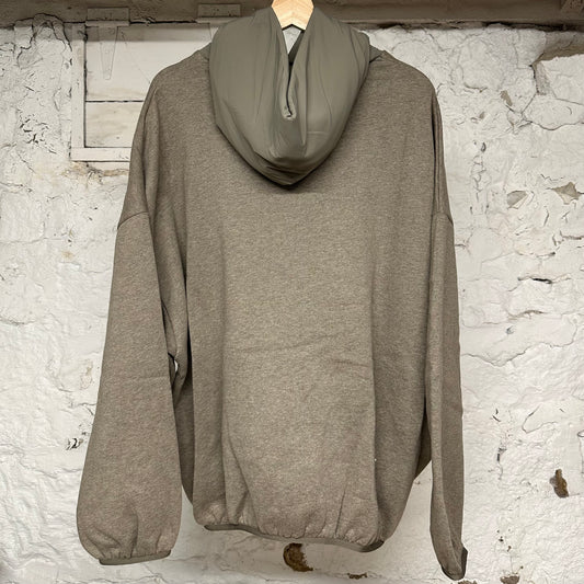 Fear of God Essentials Arc Logo Dark Oatmeal Hoodie Sz L