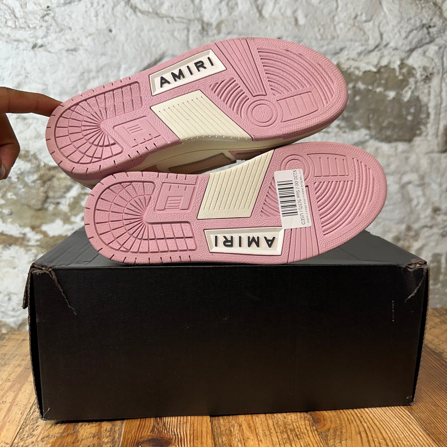 Amiri Pale Rose Skeleton Pink White Sneaker Sz 5 (37)