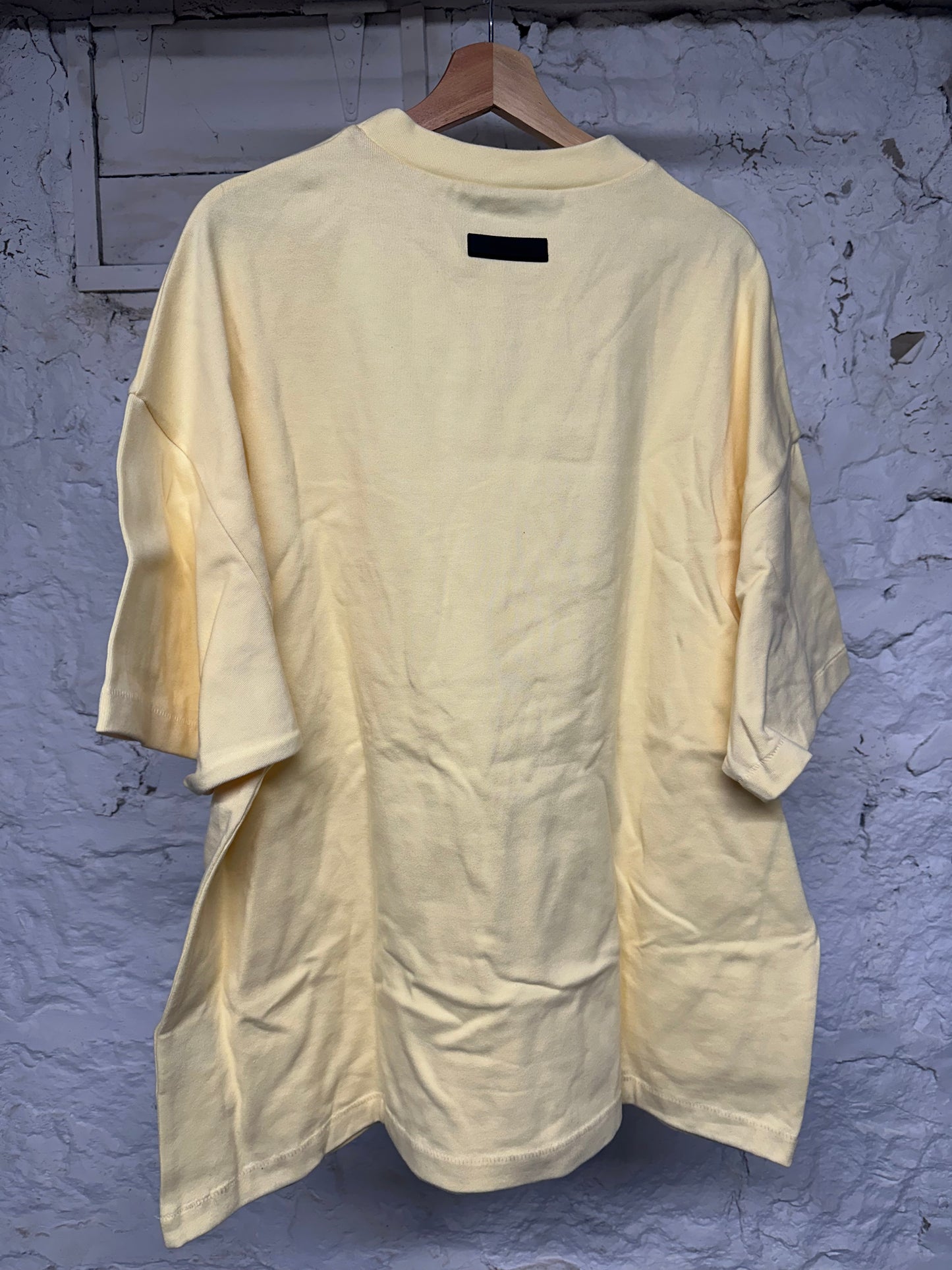 Fear of God Essentials Yellow Flocked Long Sleeve T-shirt Sz M