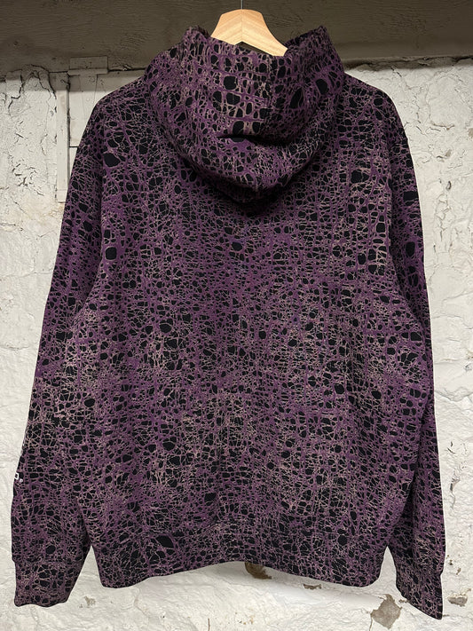 Supreme Cracked Purple Hoodie Sz L