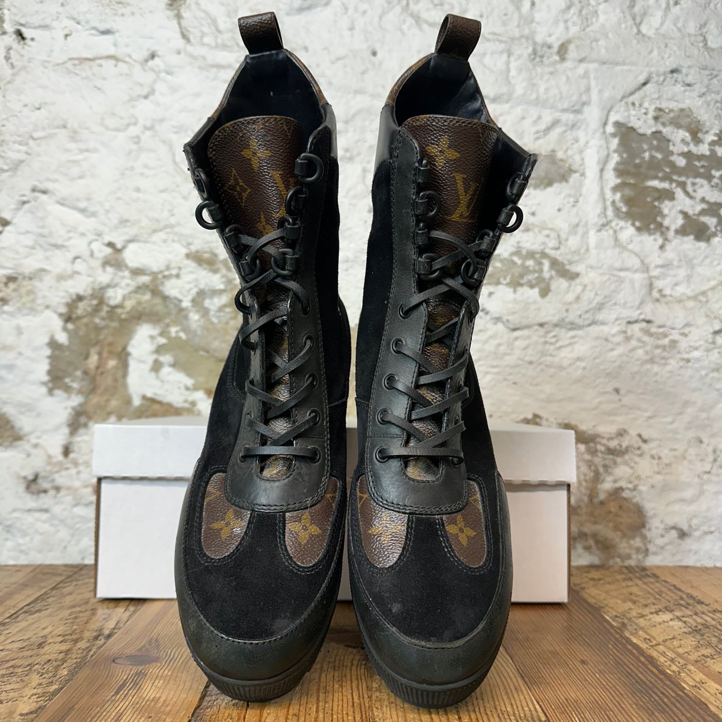 Louis Vuitton Black Brown Monogram Laureate Boot Sneaker Sz 9 (42)