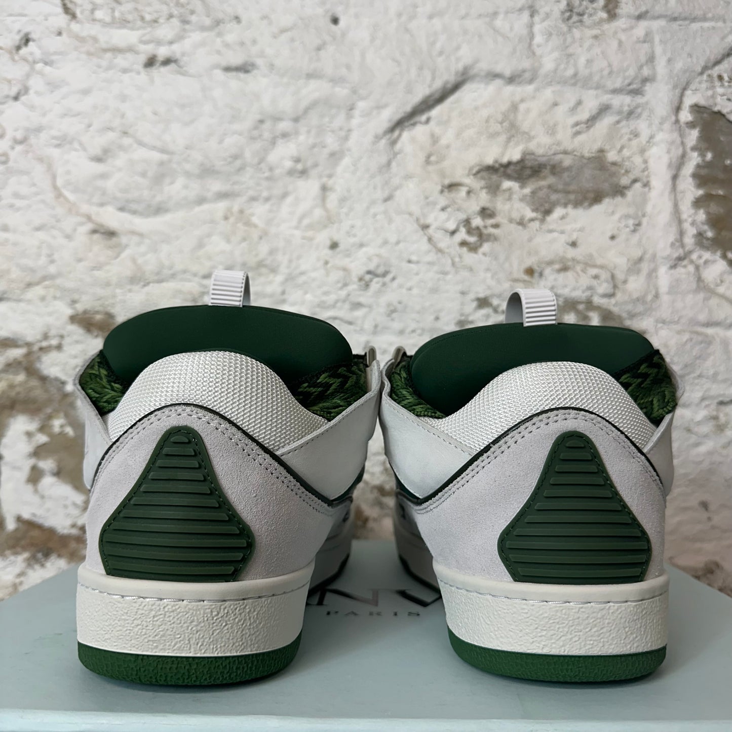 Lanvin Curb Green Lace White Sneaker