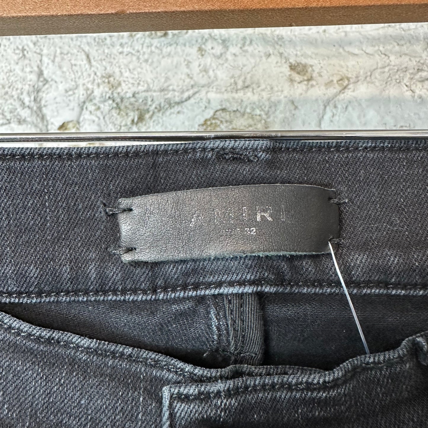 Amiri MX1 Purple Suede Black Denim Jeans Sz 32
