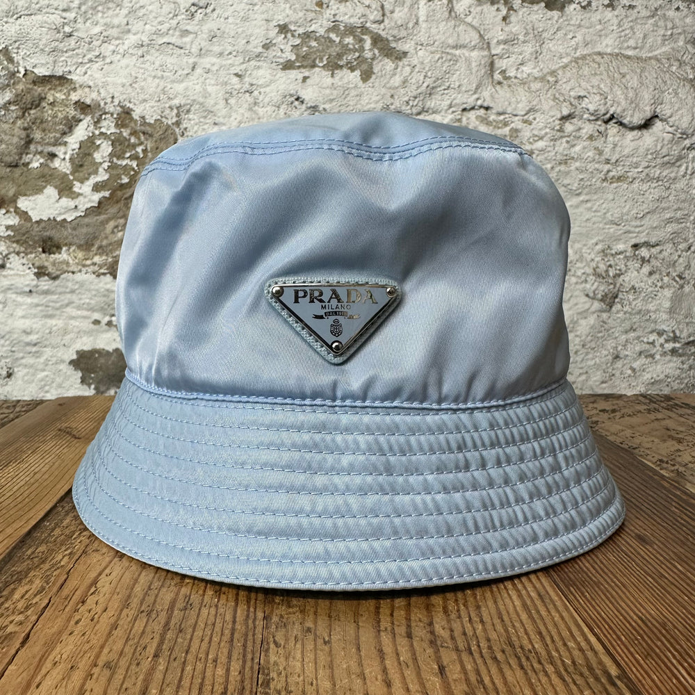 Prada Renylon Baby Blue Bucket Hat Sz XXL
