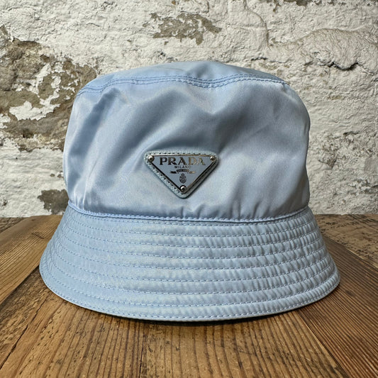 Prada Renylon Baby Blue Bucket Hat Sz XXL