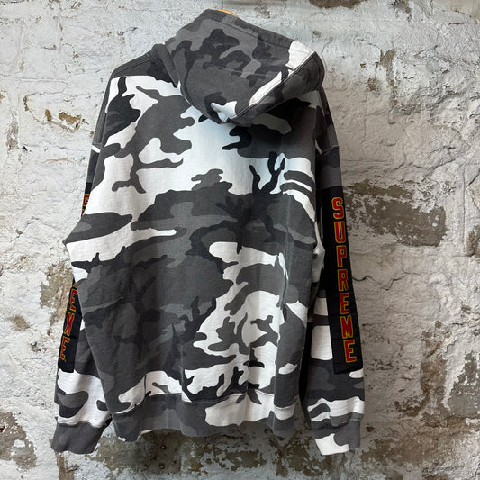 Supreme Sleeve Spell Grey Camo Hoodie Sz XXL