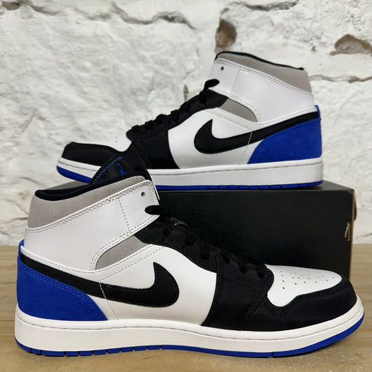 Air Jordan 1 Mid Royal Black Toe Sz 11.5