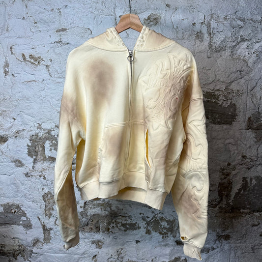 Vale Carver Zip Up Cream Hoodie