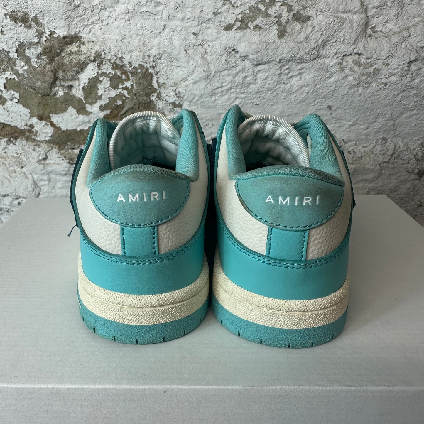 Amiri Blue Skeleton Teal White Low Sneaker Sz 6.5 (39) No Box