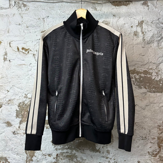 Palm Angels Snakeskin Print Black Track Jacket Sz M