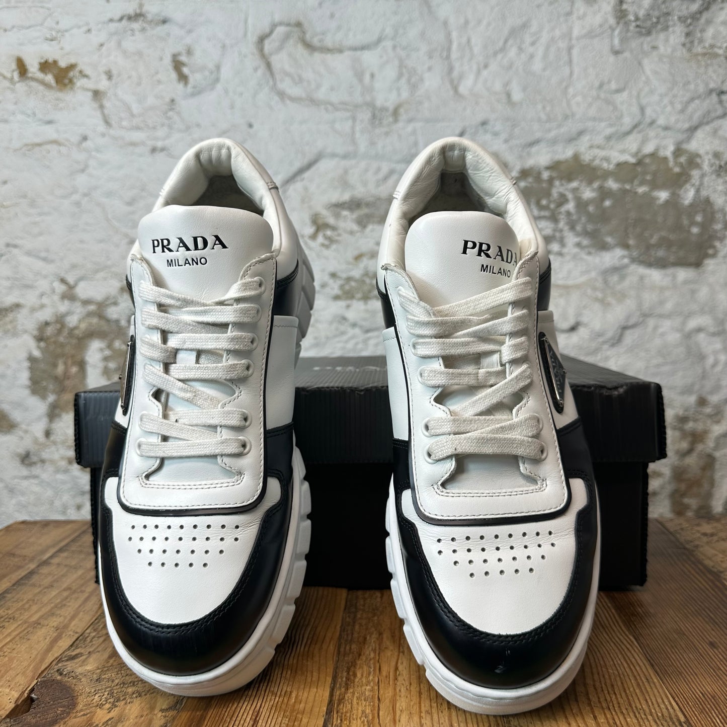 Prada Black White Platform Sneaker Sz 10