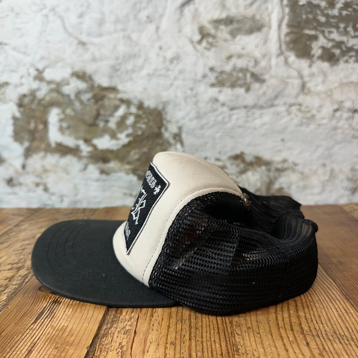Chrome Hearts Hollywood FUCK Black White Trucker Hat