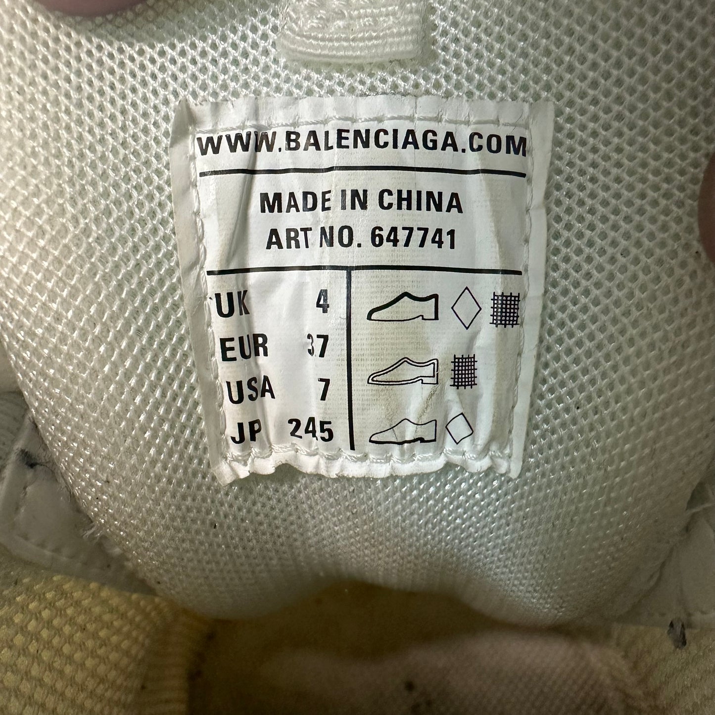 Balenciaga Track Runner White Clear Sneaker Sz 5 (37)