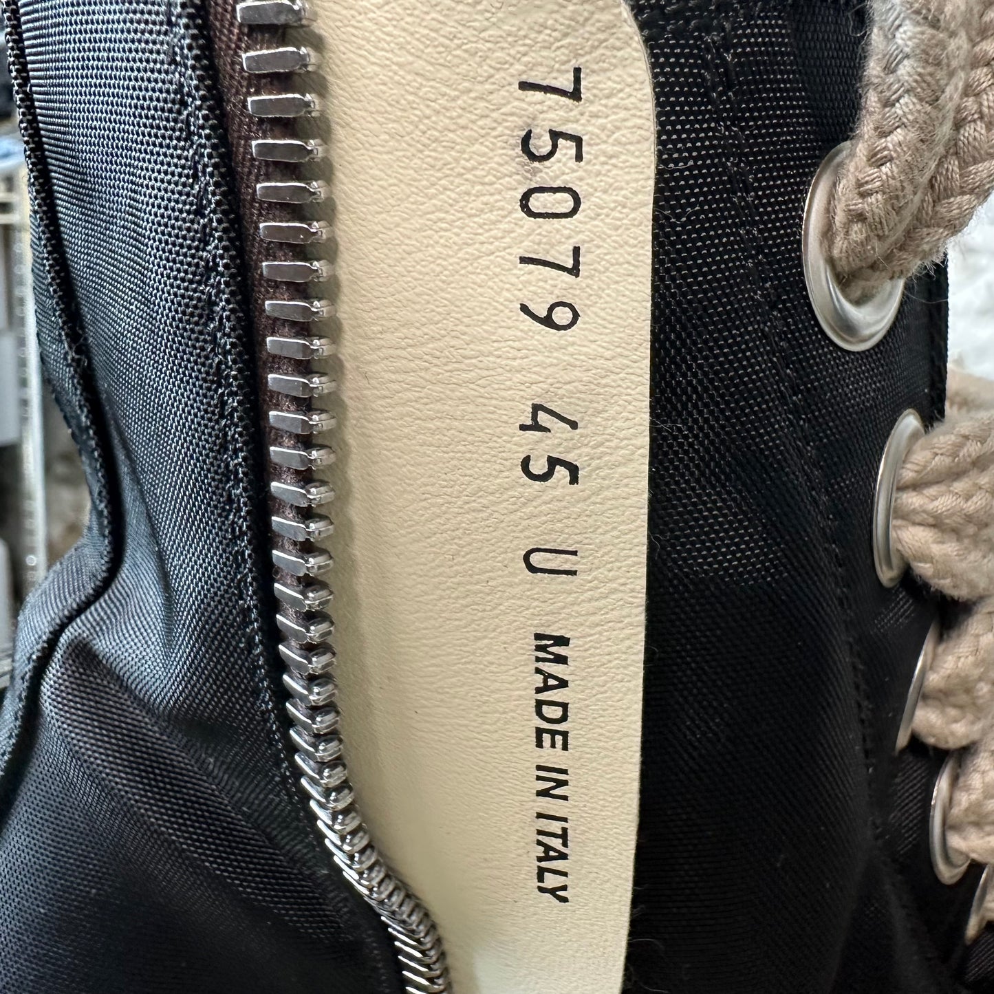 Rick Owens High Jumbo Lace Black Milk Sneaker Sz 12 (45)