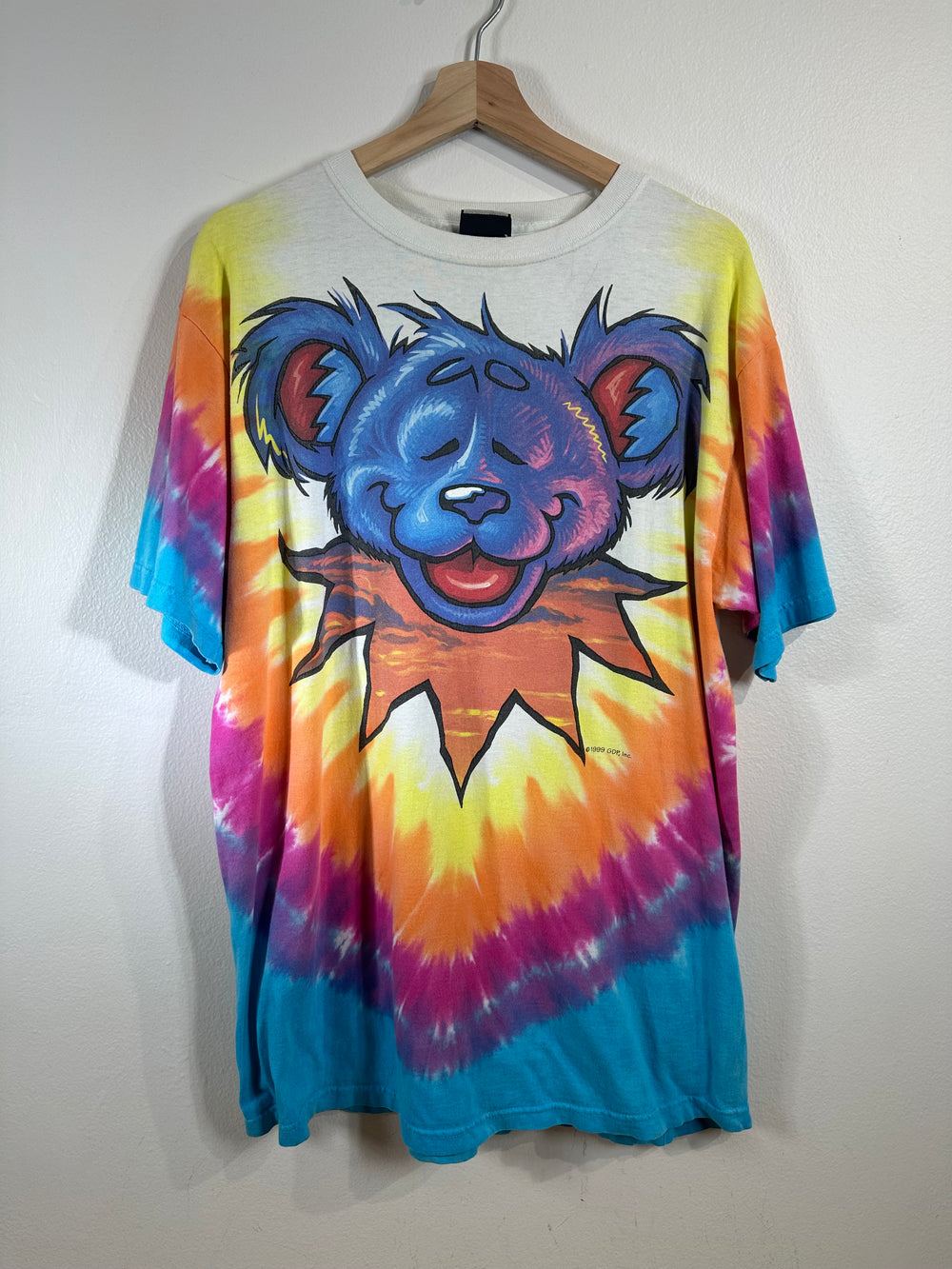 Grateful Dead 1999 Dancing Bear Liquid Blue Tie Dye T-Shirt Sz XXL