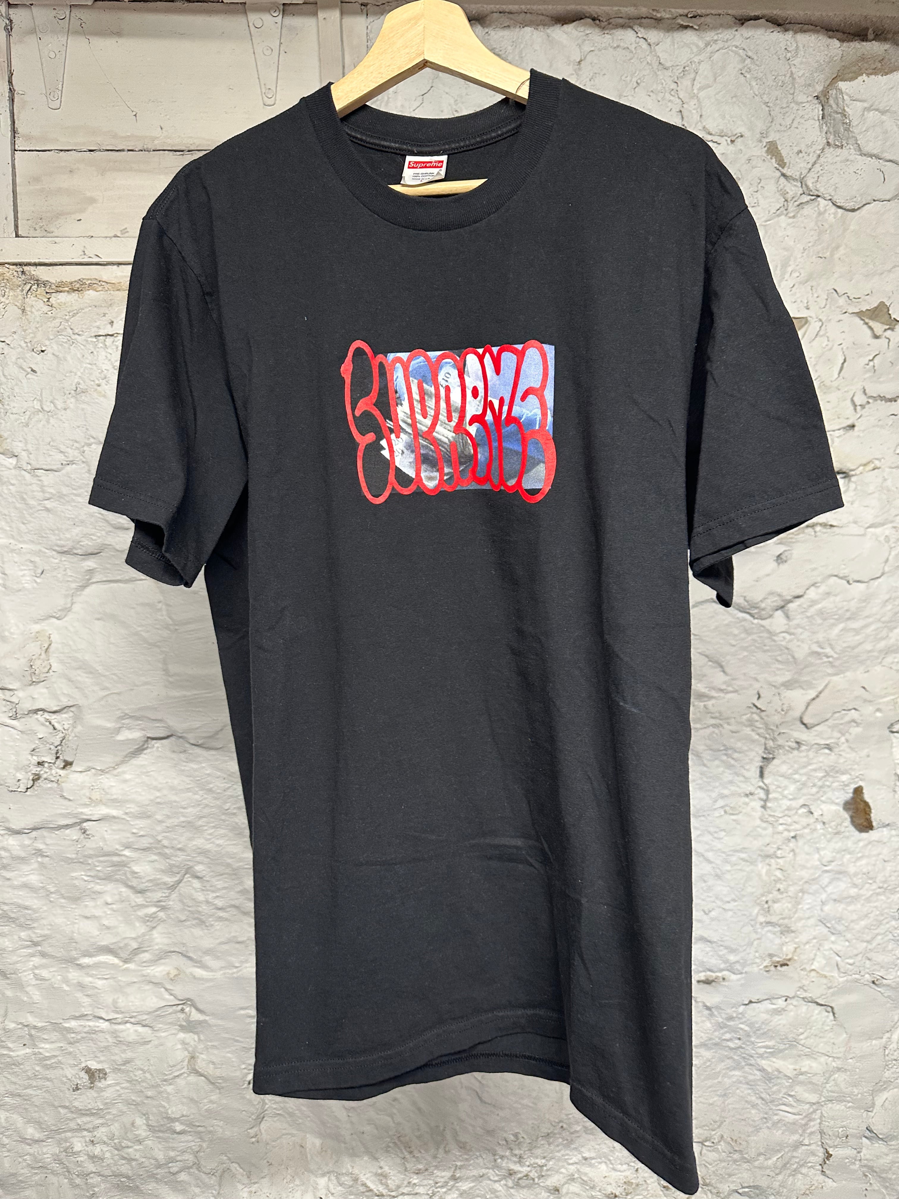Supreme Cash Bubble Letters Black T-Shirt Sz L